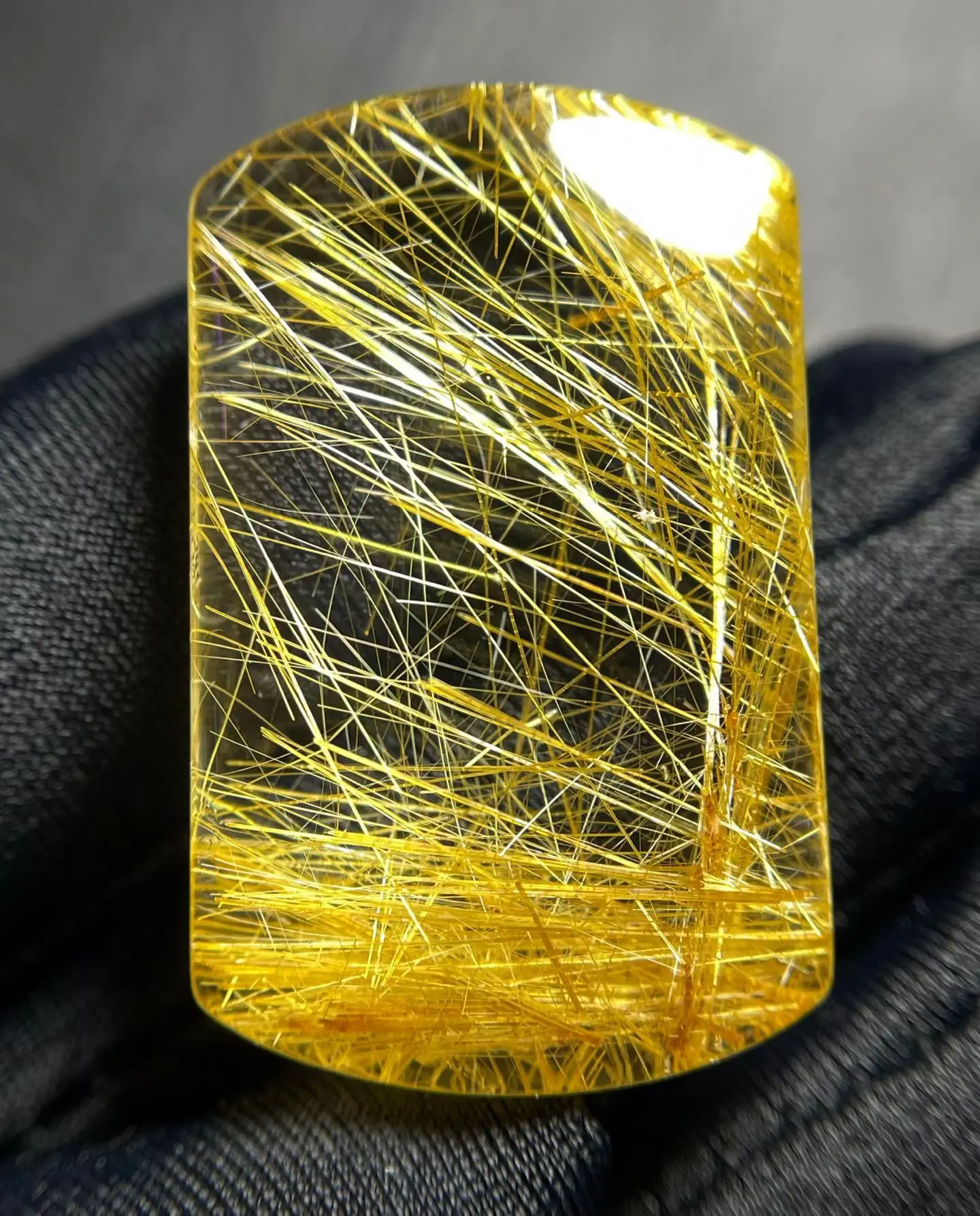 Natural Gold Rutilated Quartz Pendant 31.4*19.8*8.5mm Rectangle Rutilated Quartz Flower Men Women Brazil AAAAAAA