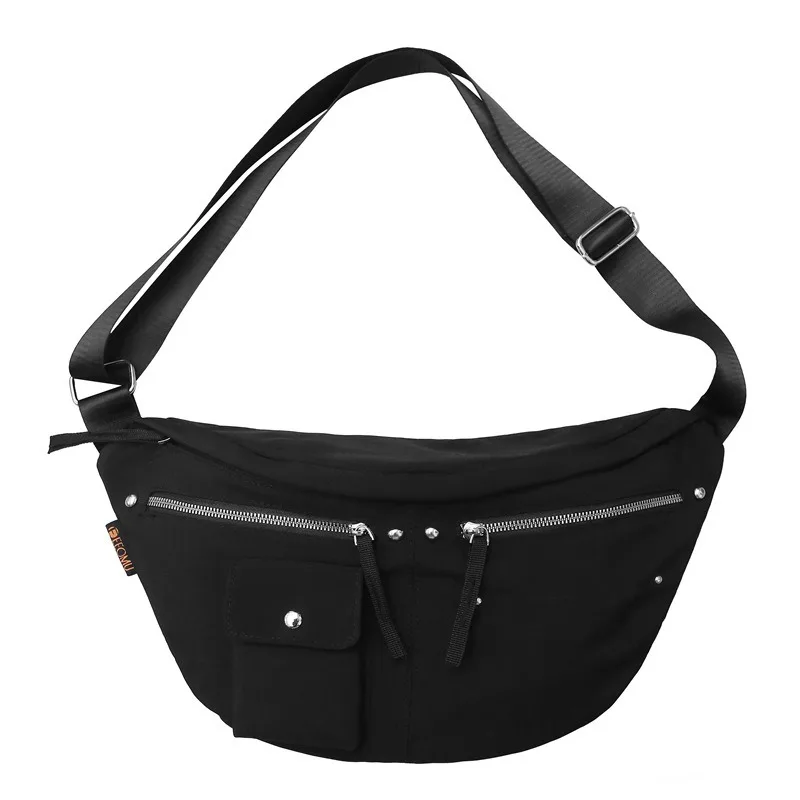 Bolso cruzado de nailon de gran capacidad para hombre y mujer, bolsa de hombro informal con cremallera, monedero que combina con todo, Unisex