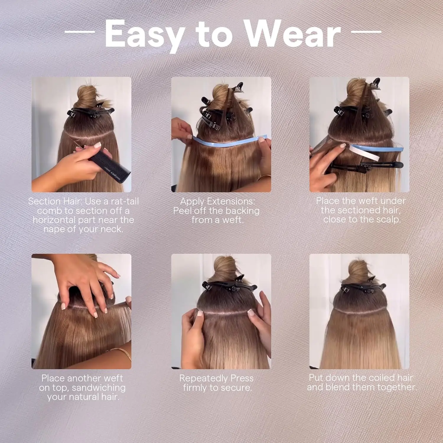 VeSunny ロングウェフトワイドテープインエクステンション人毛ストレートナチュラルレミースキンウェフト女性用ブライダルヘアスタイル 50 グラムブラジル