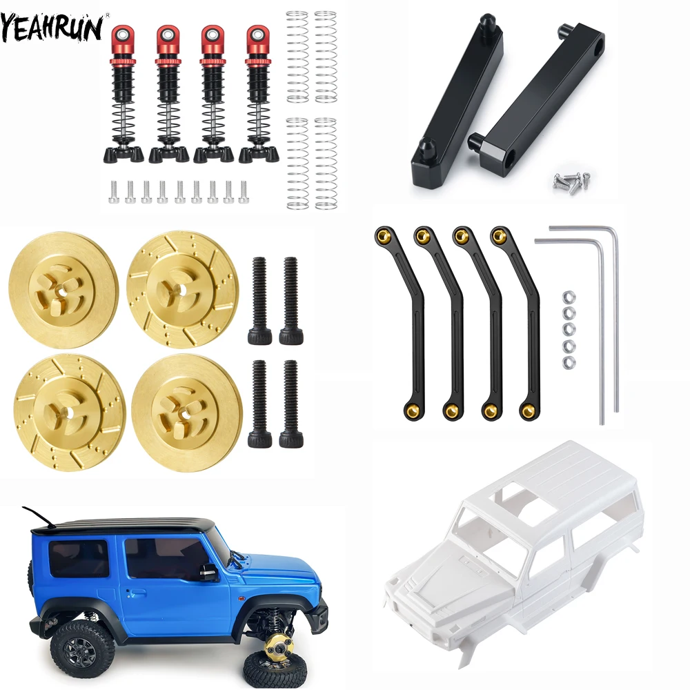 

YEAHRUN RC корпус автомобиля, латунный противовес, ступица колеса, комбайн, амортизатор, звенья, комплект стержней для 1/18 Kyosho Jimny, обновленная часть