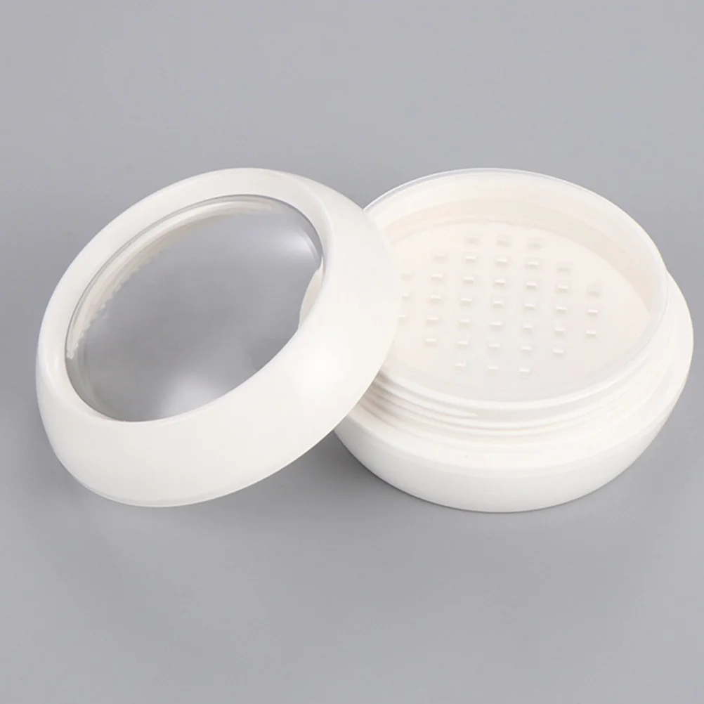 

2Pcs Double Layer Makeup Powder Container Portable Empty Loose Powder Box Case for Women Size