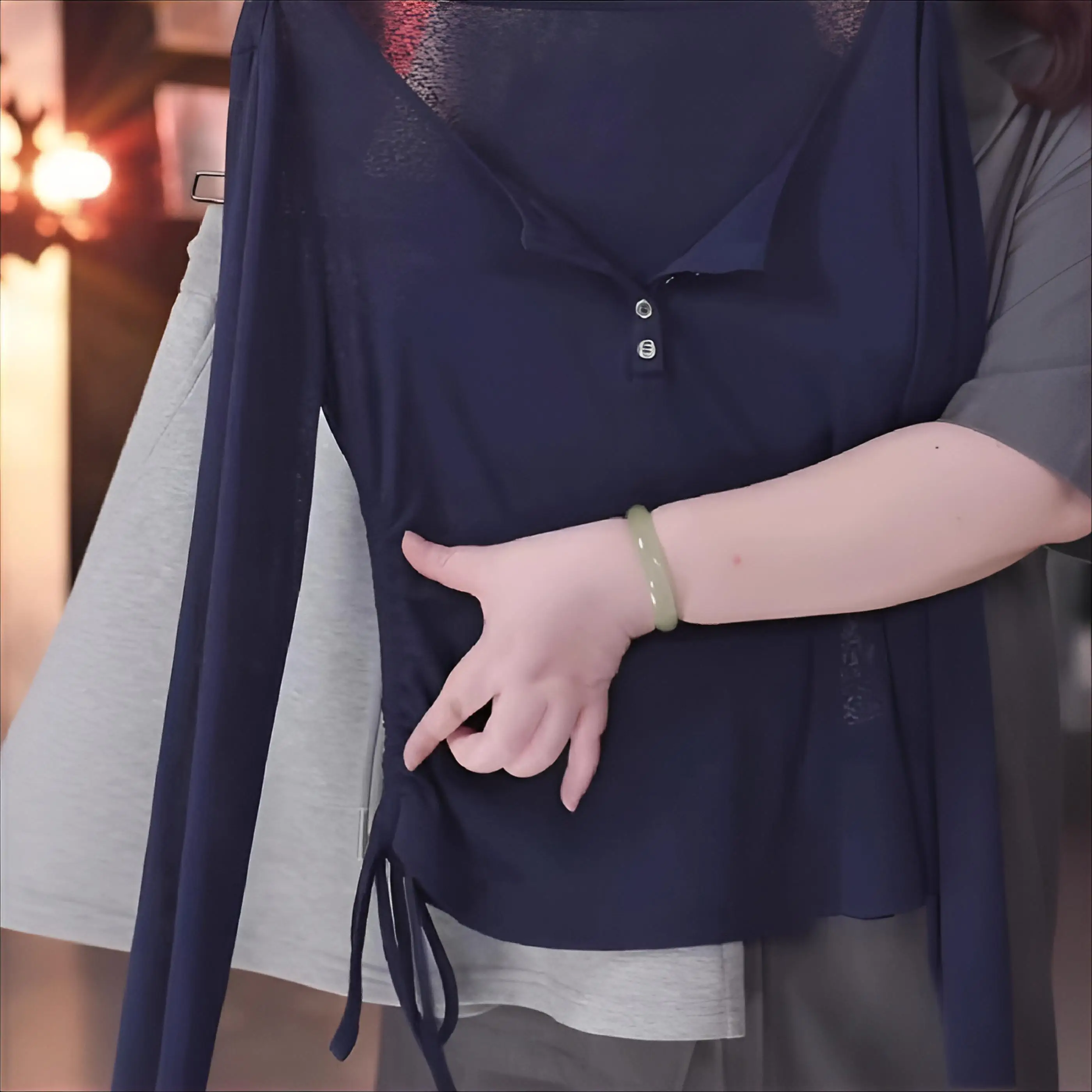 

Long Sleeved T Shirts Quality Womens Summer Sheer Cotton Pleat Shoulder Cool Simple Leisure Daily Soft Quickdry Urban Youthful