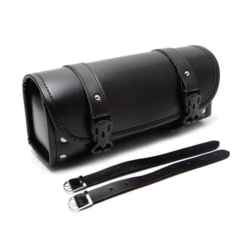 Motorcycle Tool Bag PU Leather Fork Travel Pouch Luggage Bag Saddlebag for Harley Bobber/Suzuki/Honda