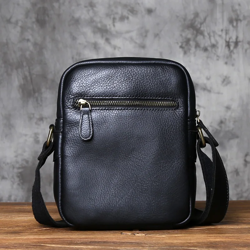 NZPJ Echtes Leder Herren Umhängetasche Lässige Umhängetasche Natürliches Rindsleder Vertikale Herrentasche Trend Tablet Computertasche – Detail 6