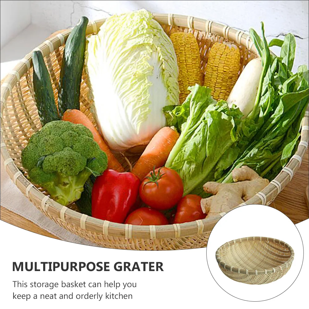 

1 pc Bamboo Storage Exquisite Pastoral Fruit Basket Household Snack Basket Large Capacity Space Saving Kitchen Organizer Tidy