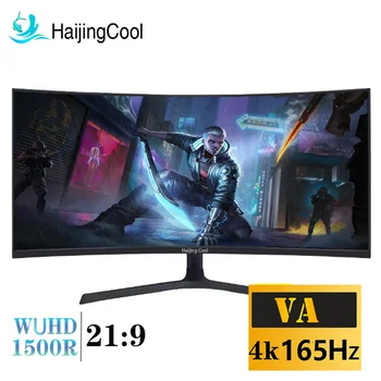 Haijing Cool PC 게이머 모니터, 와이드 디스플레이 21:9 VA LED 스크린, 곡선 Dp/3440*1440 휴대용 모니터, 144HZ, 34 인치, 4K, 165Hz  Best5