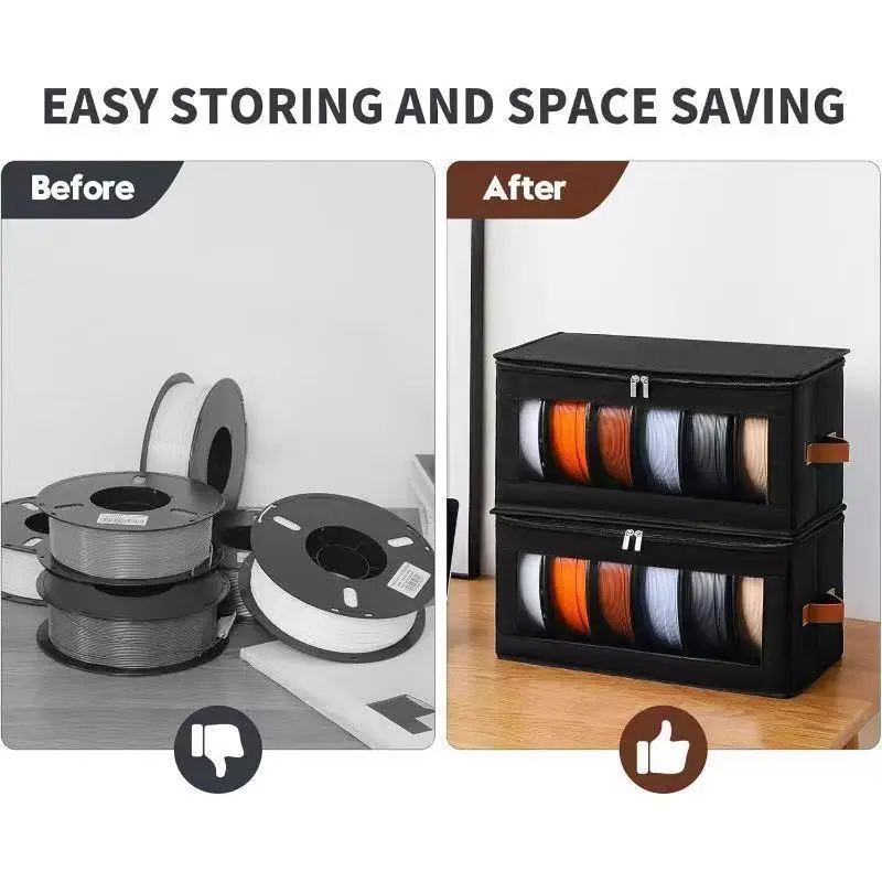 Filament Storage Box - 3D Printer Filament Storage Containers 3D Printing Accessories Holder Rack For Home, Office Workshop