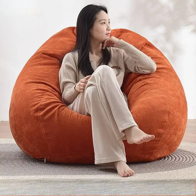 Sofá con bolsa de frijol para perezosos, color naranja europeo, salón moderno de diseño, sofá con bolsa de frijol para perezosos, sala de estar, muebles nórdicos Perezoso Divano para el hogar