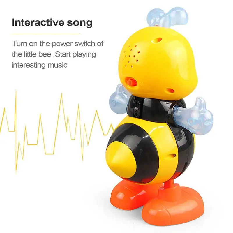 Dancing Baby Toy Light Up Musical Learning Bee Toy Sensory Fun Developmental Cartoon Dancing Bee For Kids Christmas Easter