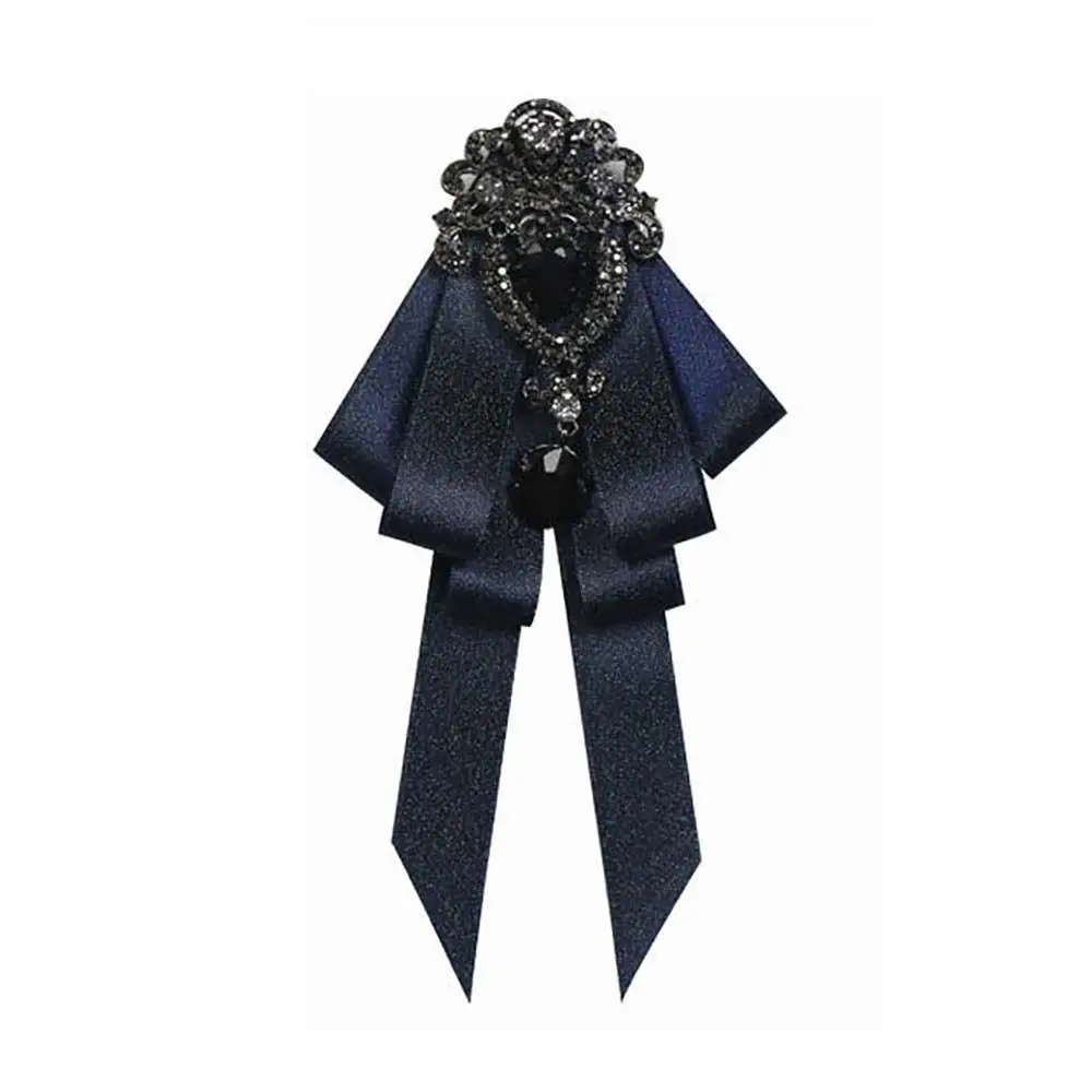 الشريط الأسود حجر الراين الشريط ربطة العنق حجر الراين كريستال الشريط القوس بروش نسيج القماش الفن اليدوية ربطة القوس فيونكة