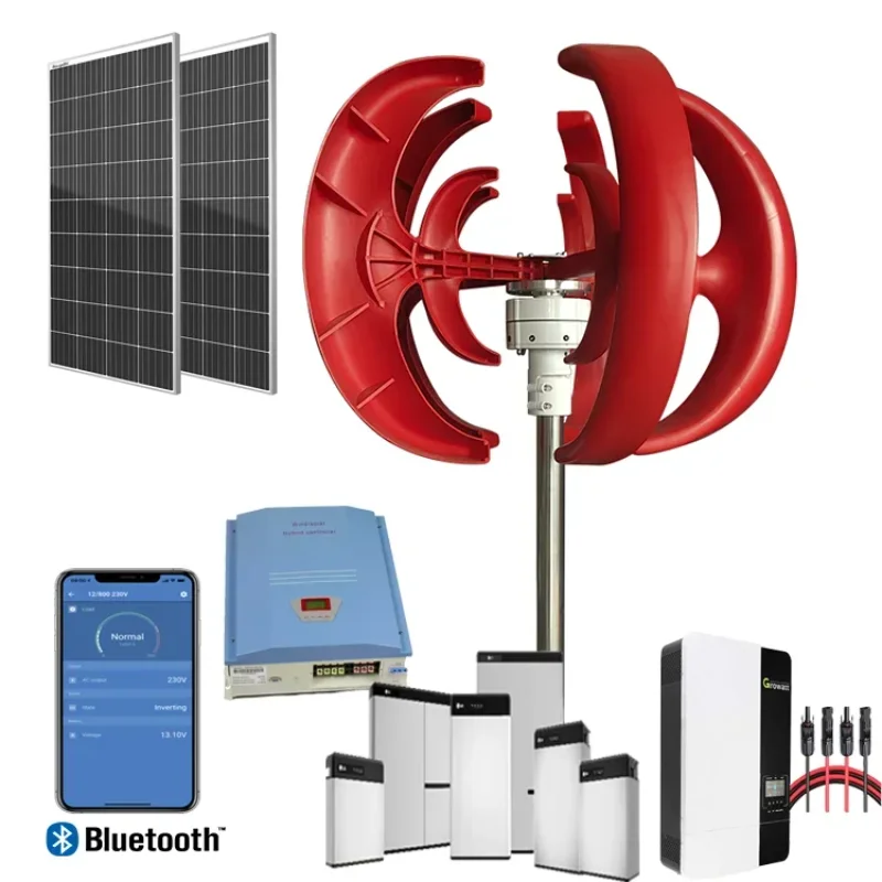 

Высокоэффективная ветряная мельница 100 Вт 200 Вт 300 Вт 400 Вт 600 Вт ветряная турбина с вертикальной осью 12 В 24 В выкл./вкл. сетевая система для домашнего использования