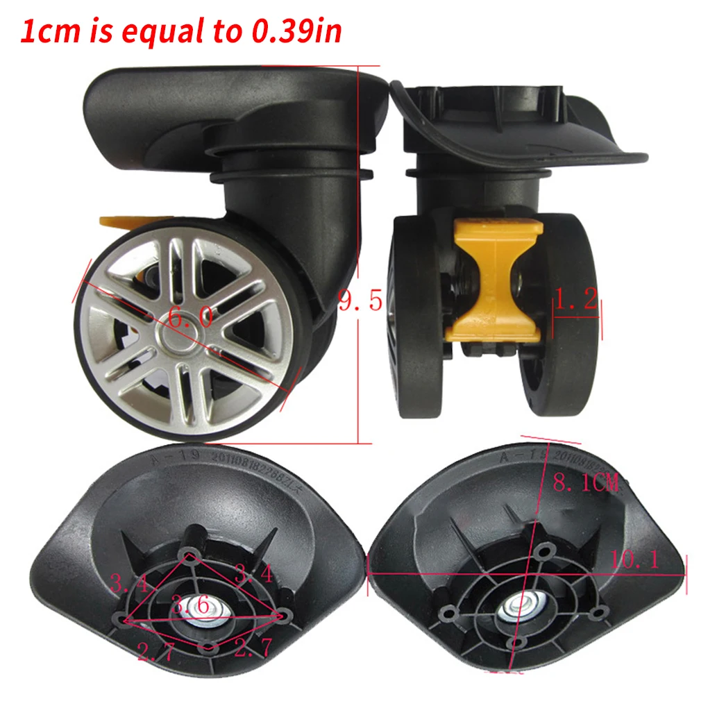 2 Pieces Suitcase Wheels Replacement Travel Luggage Case Caster Organizer Swivel Roller Repair Accessory Rose Rows