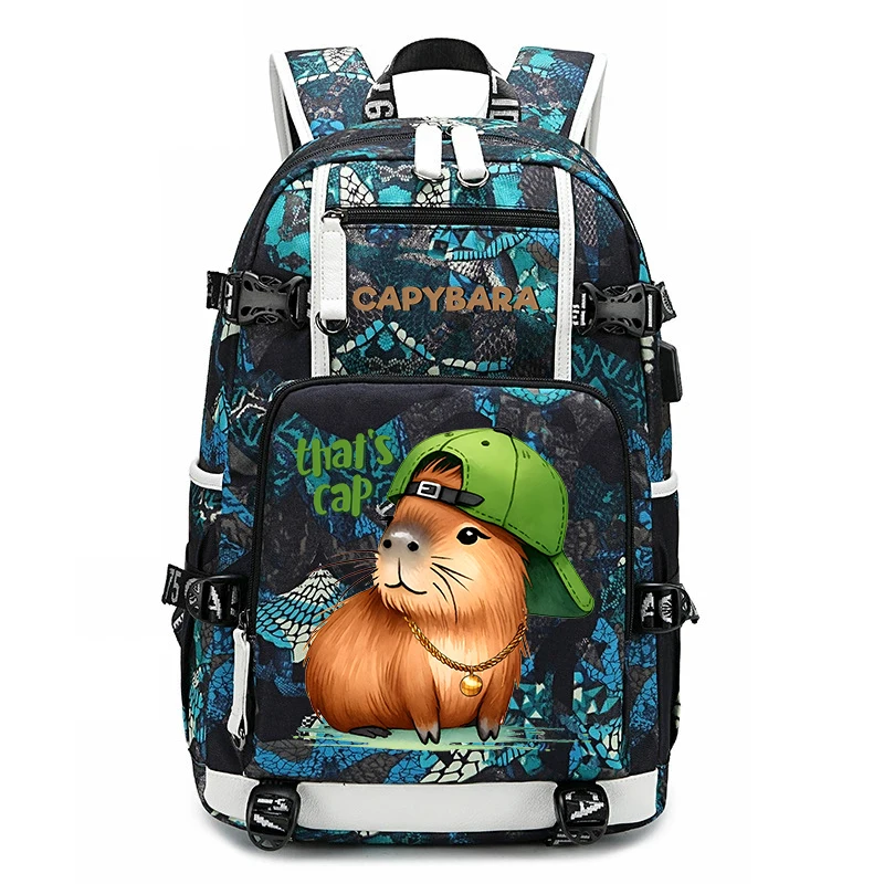 large-capacity-cartoon-capybara-print-student-backpack-boys-girls-casual-travel-school-bag-lightweight-durable-daily-use
