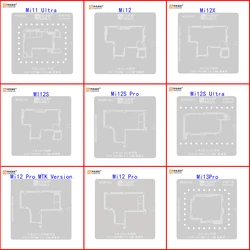 Amaoe-Plantilla de Reballing BGA de capa media para Xiaomi, 11, 12, 12X, 12S, 13 Pro, Ultra placa base, plantación de estaño, herramienta de reparación de malla de acero