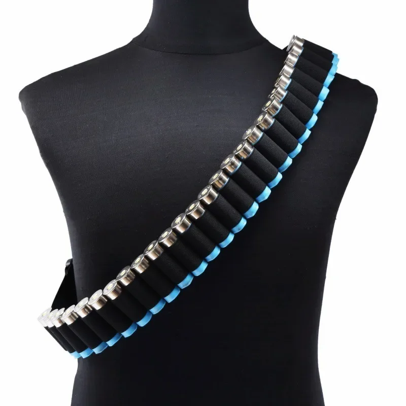 Cinturón de balas de 130cm, balas dispersas, 27 rejillas, bolsas de almacenamiento, deporte al aire libre, caza, operaciones de campo CS, accesorios portátiles para escopeta