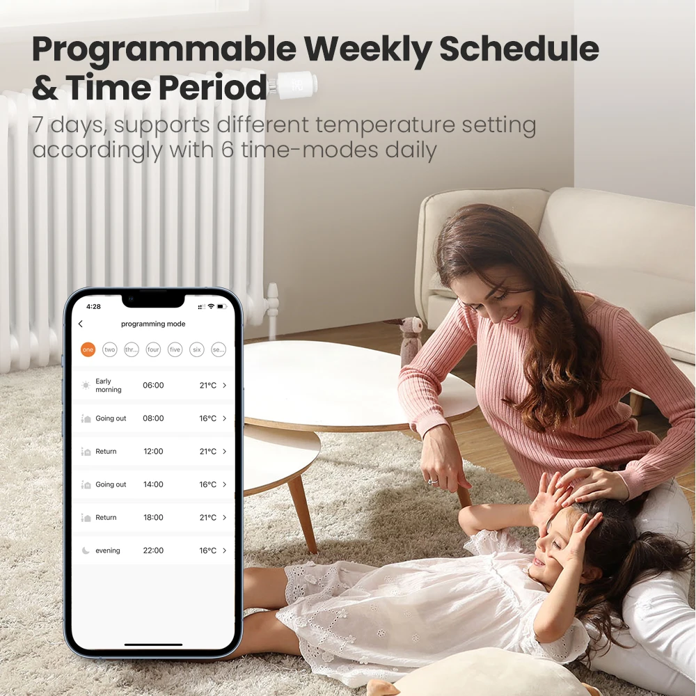 AVATTO ZigBee Thermostat Radiator Actuator,Smart TRV Thermostatic Valve Temperature Controller Support Tuya Alexa Google Home