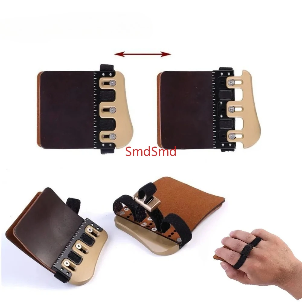 Finger Tabs Cordovan Leather + Brass Finger Guards - Right/ Left Hand Archery Finger Guards Protector