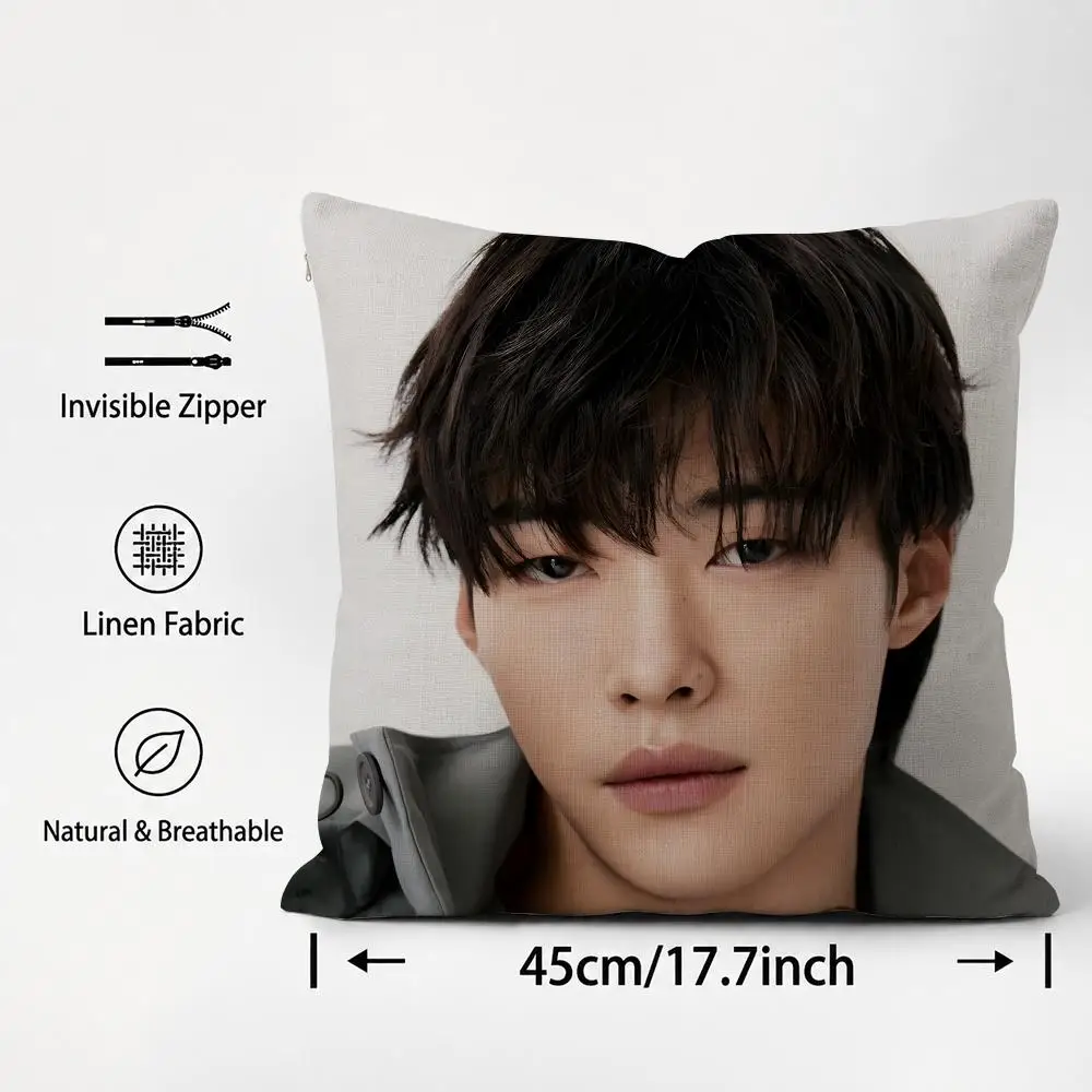 Actor Woo Do Hwan Cushion Cover Cushion Covers Natural Linen Breathable Sofa Bedroom Decor Pillowcase