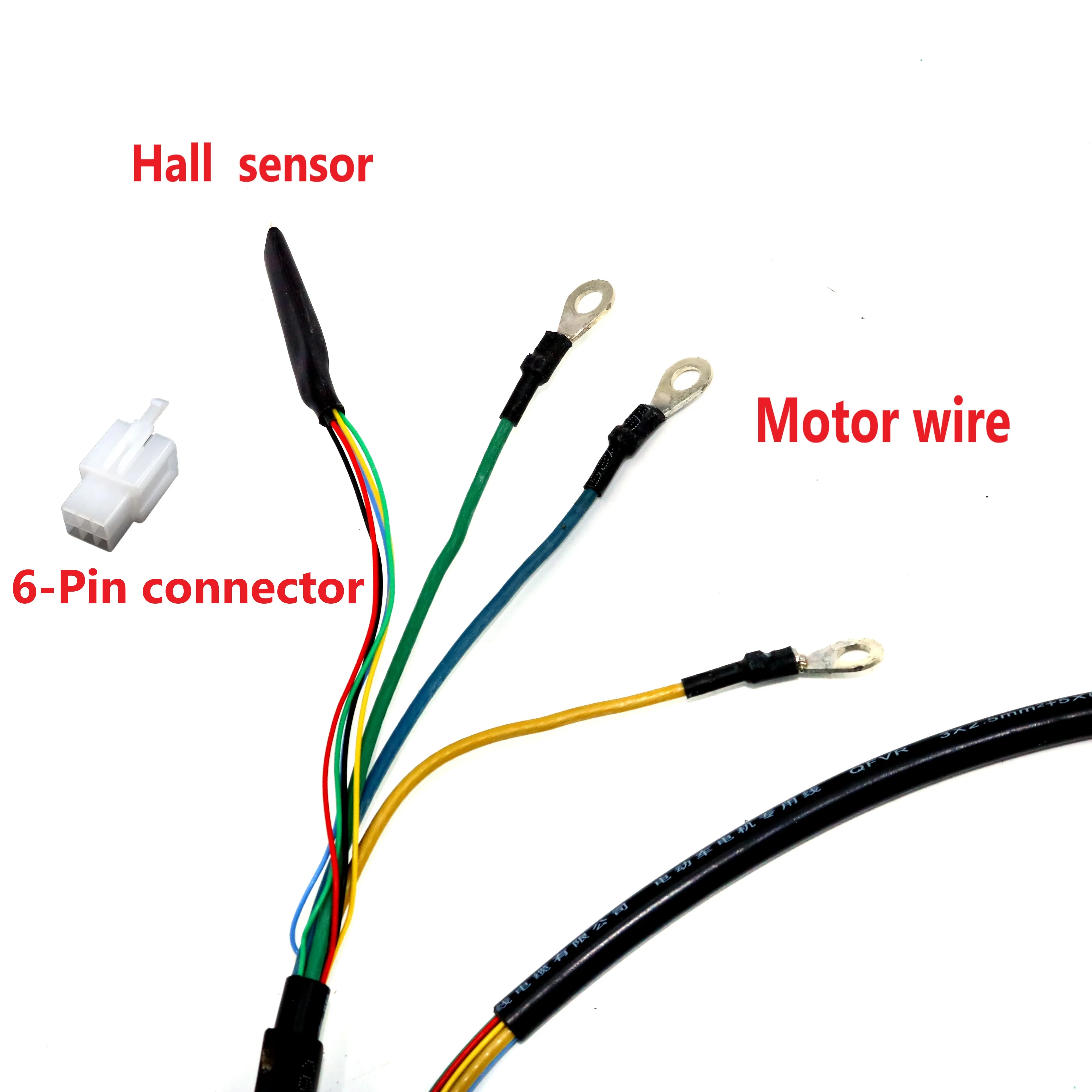 Motor wires/cable for 500/800W brushless DC motor (3*2.5mm motor phase+0.2*5pcs hall sensor wires)