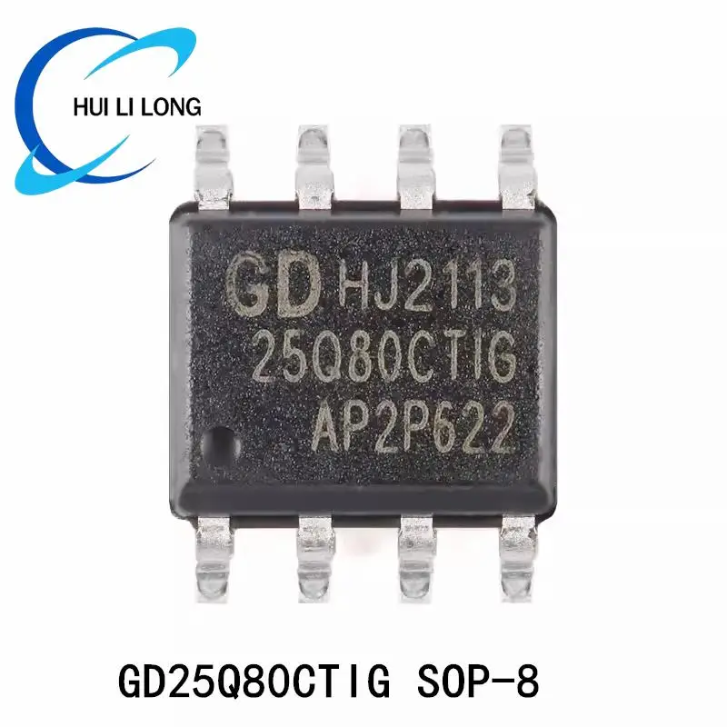Gd25q80ctig 25q80ct Gd25q80ct Gd25q80ctigr Sop-8 25q80ctig Sop8 8M-Bit 3.3V Seriële Flash Ic Chip Nieuw Origineel