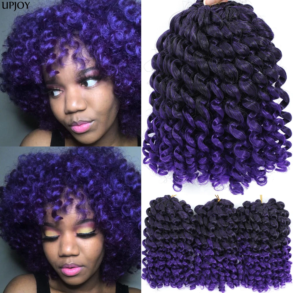 1-5 Paquetes de Extensiones de Cabello Sintético Rizado Jamaican Bounce Wand Curl para Crochet, Trenzas de Ganchillo, Extensiones de Cabello Cortas con Rizo Wand