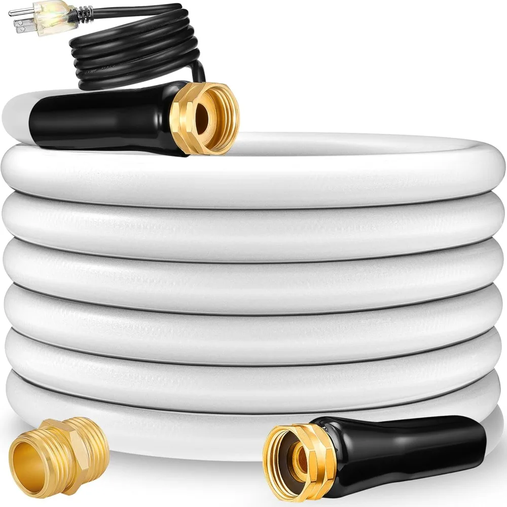 25 Ft Heated Drinking Fresh Water Hose for rv – Features Watering Hose Line Freeze Protection Down to -31°F/-35°C – 3/4'' Brass