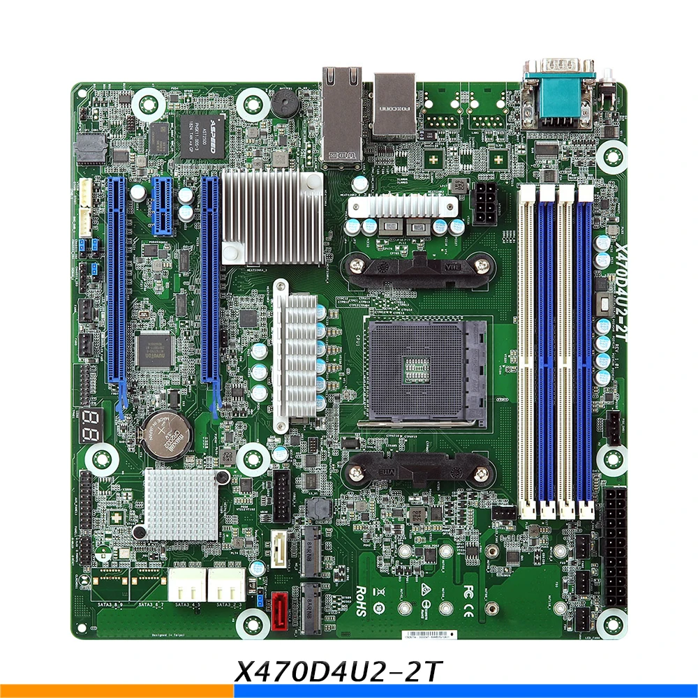 

X470D4U2-2T Серверная материнская плата для ASRock Rack AM4 PGA1331 IPMI DDR4 Поддержка Ryzen2/3 Высокое качество