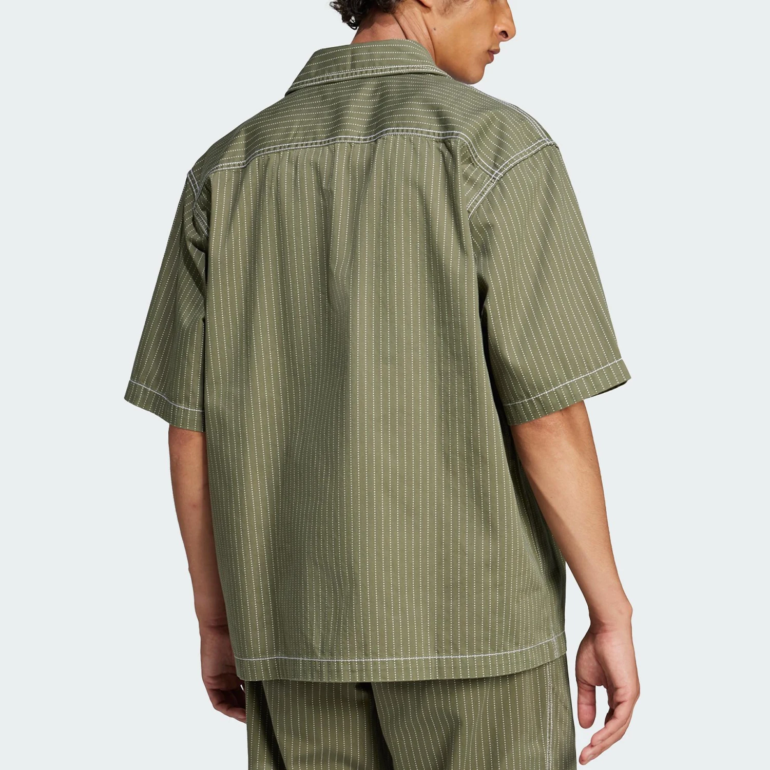 Adidas genuine clover men's loose striped lapel casual shirt JP4480