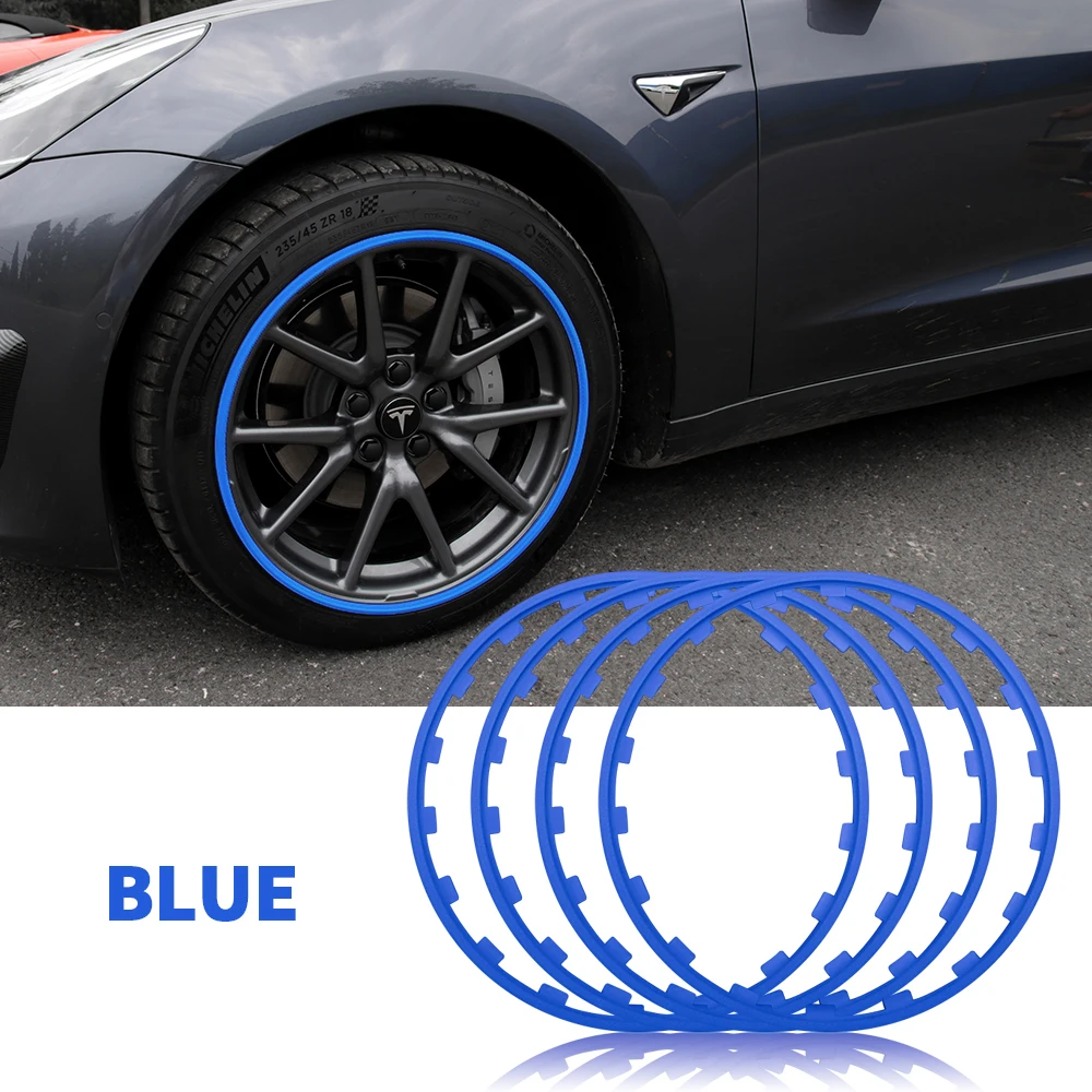 4PCS Car Wheel Hub Rim Edge Protector Ring Strip Rubber Tire Protection Decoration Accessories For Toyota BMW JAGUAR SEAT DS