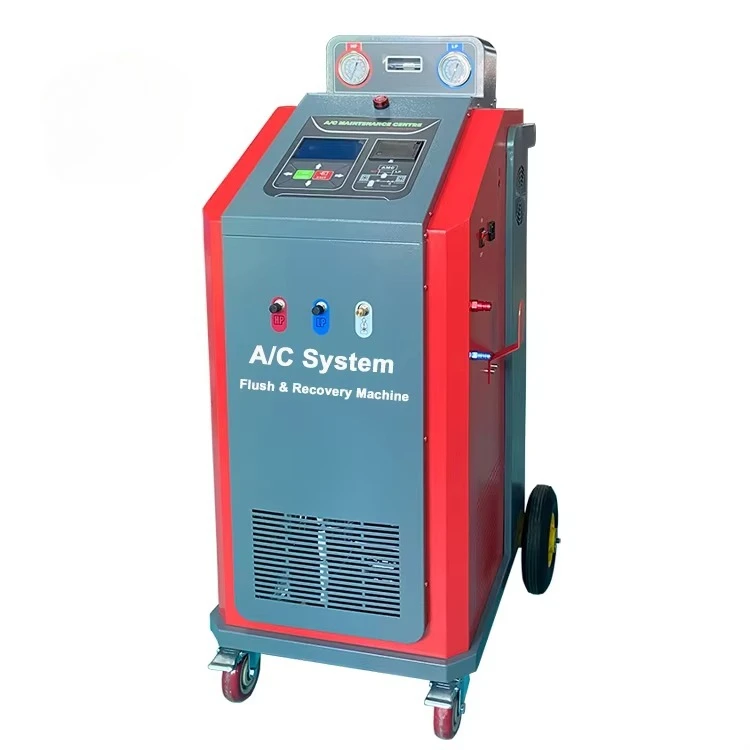Fully Automatic Air Condition System Service Station  Flush and Recycling Refill Car AC Recovery Machine