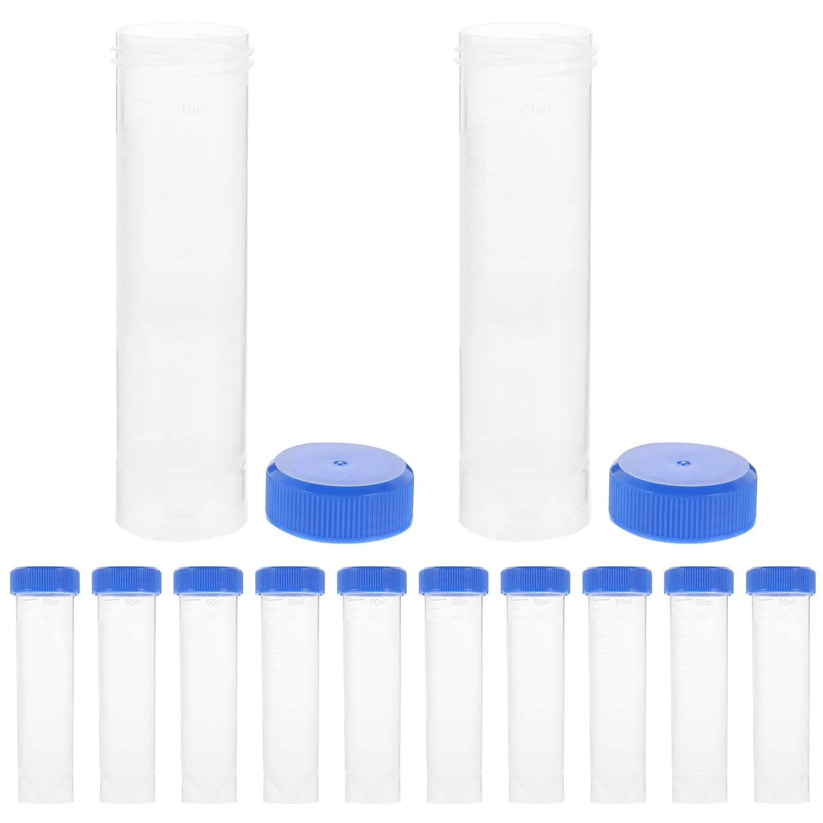 50 Pcs 50ml Screw Cap Tube Centrifugal Vials Miniature Small Sample Tubes Pp Laboratory Supplies Plastic with Caps