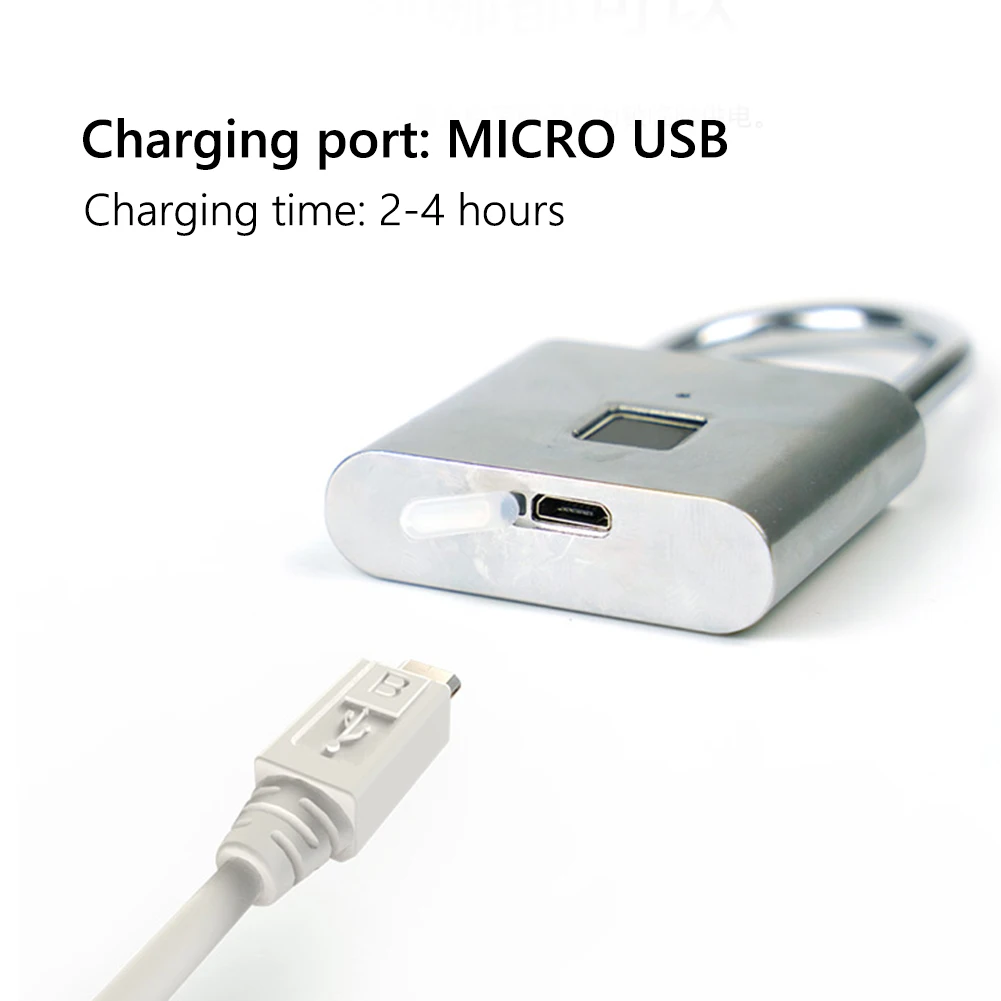 

Smart Home Fingerprint Lock Fingerprint Padlock Door Lock Waterproof Keyless USB Rechargeable House Locker