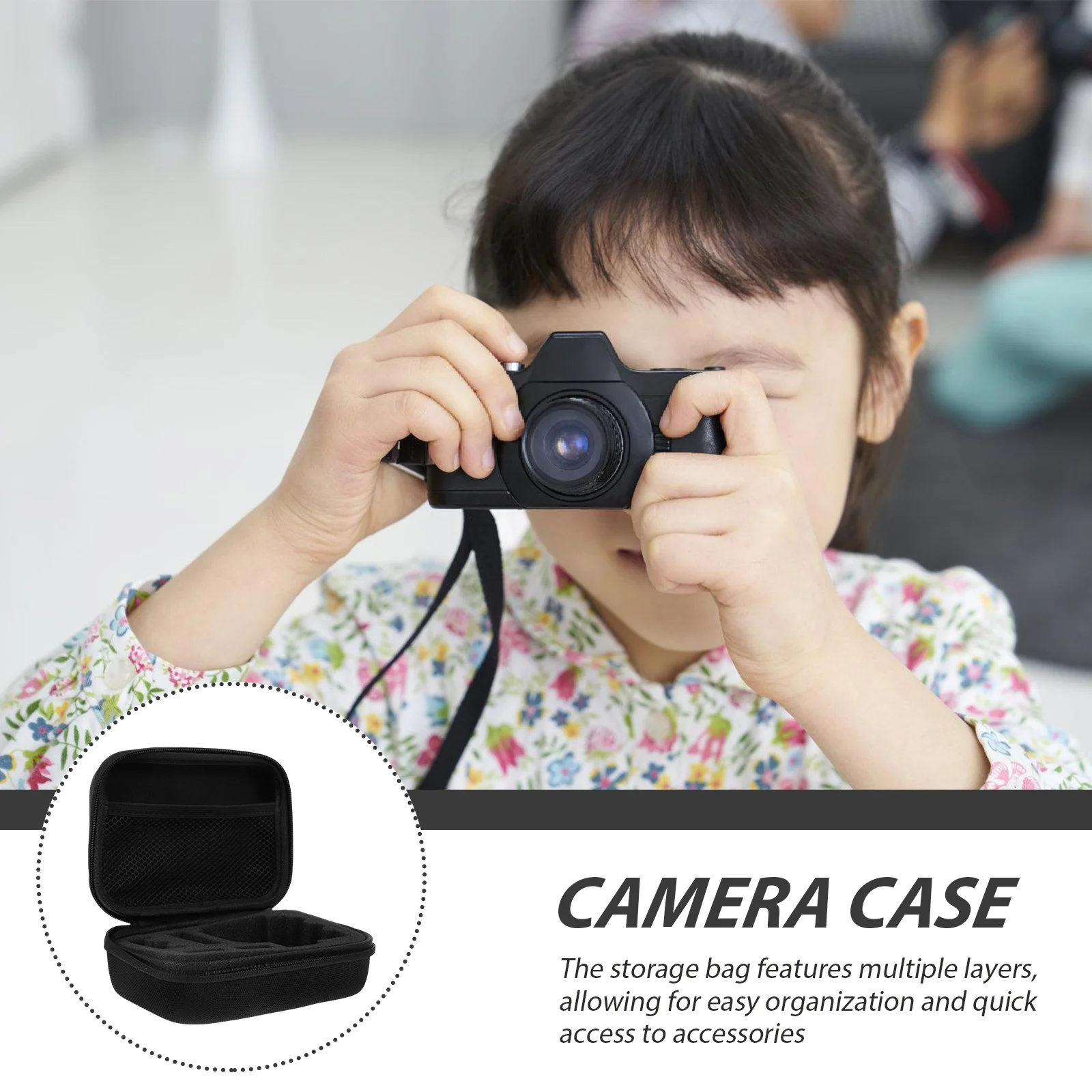

1pcs Zipper Pouch Portable Sports Camera Bag Hard Eva Case Foam Action Camera Storage Waterproof Outdoor Photography