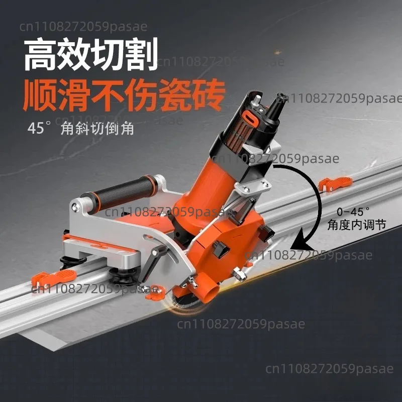 Electric Track-Mounted Tile Cutter: Multi-Functional 45-Degree Beveling and Straight-Cutting Machine for Stone Slabs