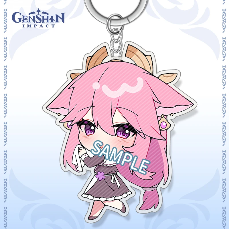 

Anime Genshin Impact Furina Ganyu Yae Miko Cosplay Acrylic schoolbag pendant key chain ambitus