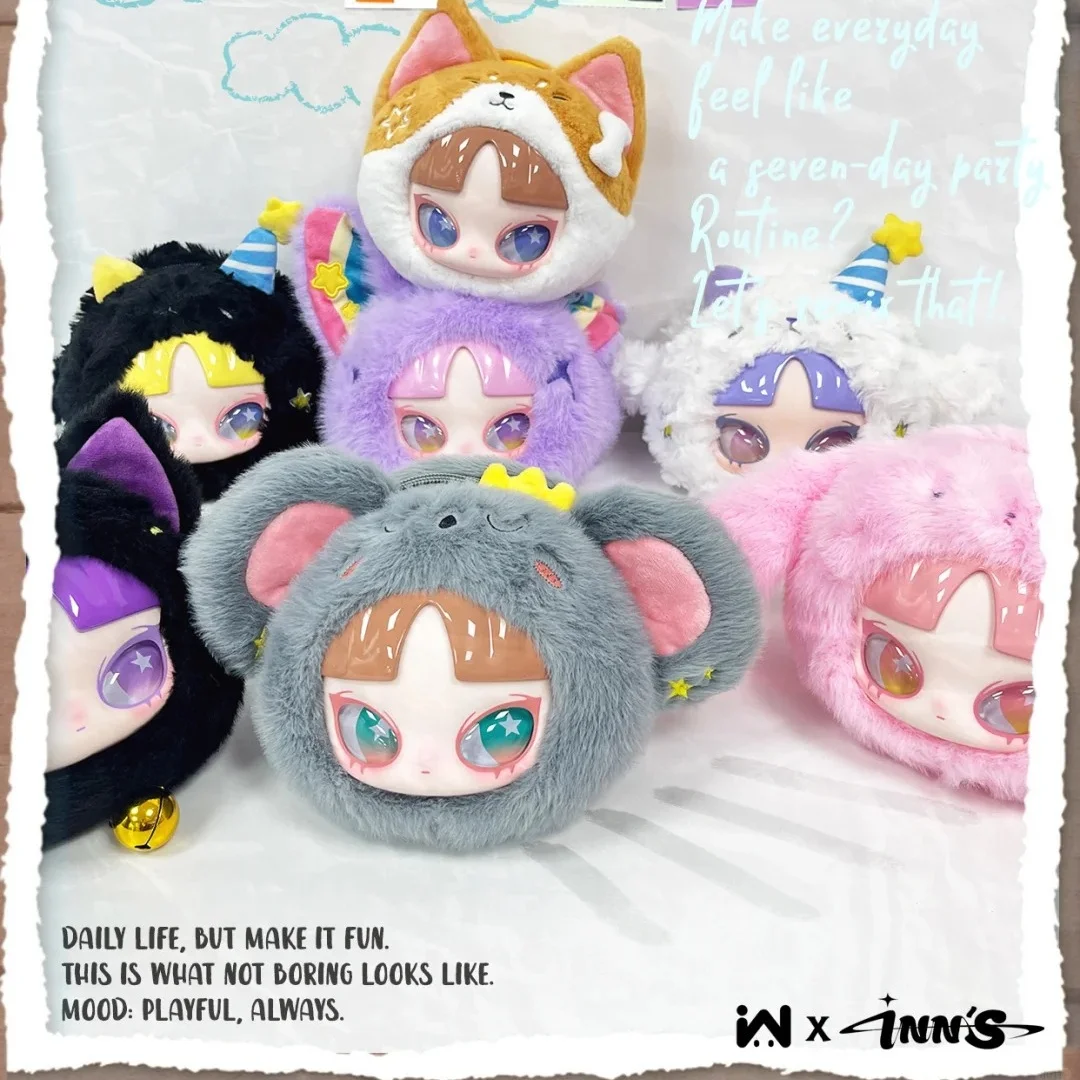 

В наличии Подлинная Inn'S Seven-Day Party Series Кошелек для монет Слепая коробка Виниловая плюшевая сумка для лица Tide Play Сумка на молнии Подарок для девочки