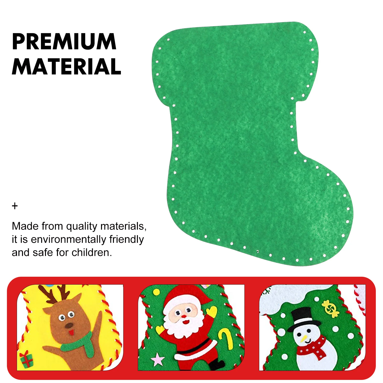 8 Sets Ornament Felt Christmas Stocking Sewing Kit Child Toy Toys DIY Crafts Sock Making Material 1900X1300X040CM Cloth Xmas