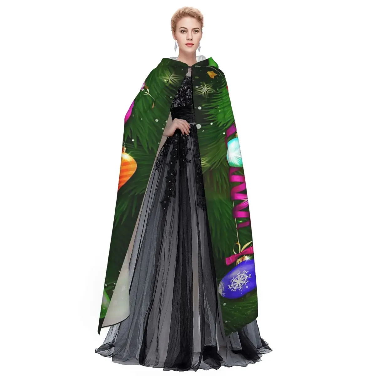 يوم عيد الميلاد عيد الميلاد عباءة طويلة مقنعين الساحرة القرون الوسطى زي تأثيري كيب هالوين معطف الكبار للجنسين