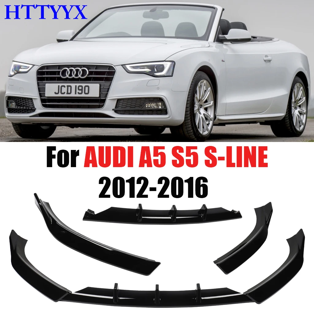 

Front Bumper Splitter Lip Diffuser Body Kit Spoiler Guard Fit For Audi A5 S5 Quattro S-LINE 2012 2013 2014 2015 2016