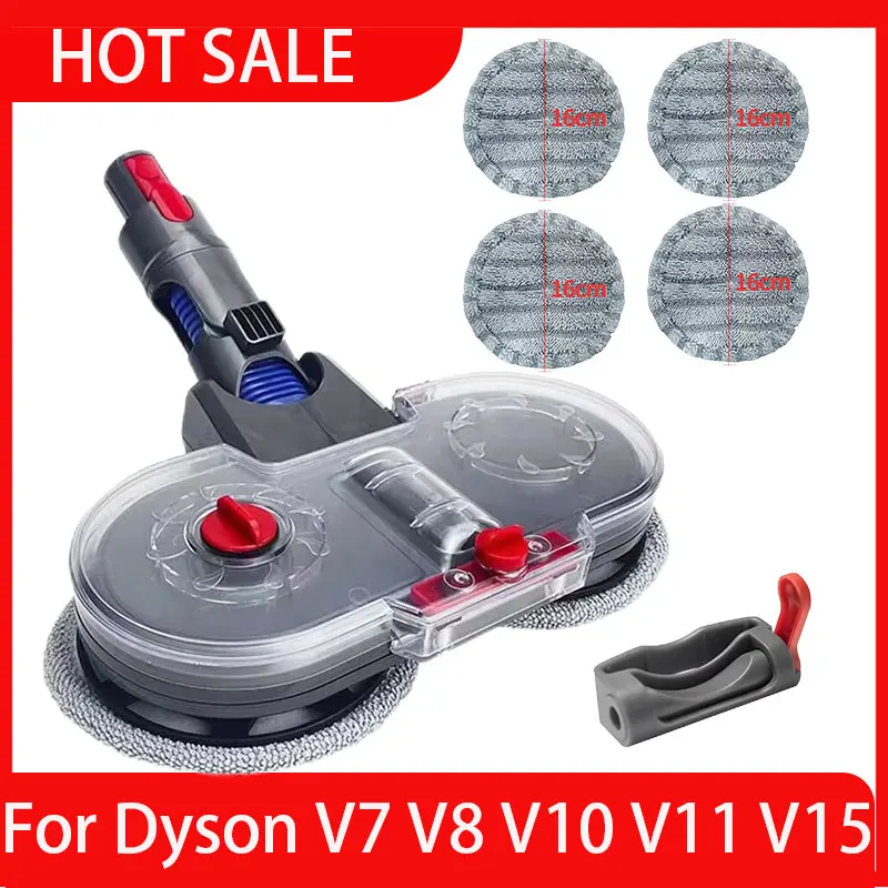 Mop Head for Dyson V7 V8 V10 V11 V15 Vacuum Cleaner Electric Mop Attachment with Detachable Water Tank and 6 Reusable Mop Pads