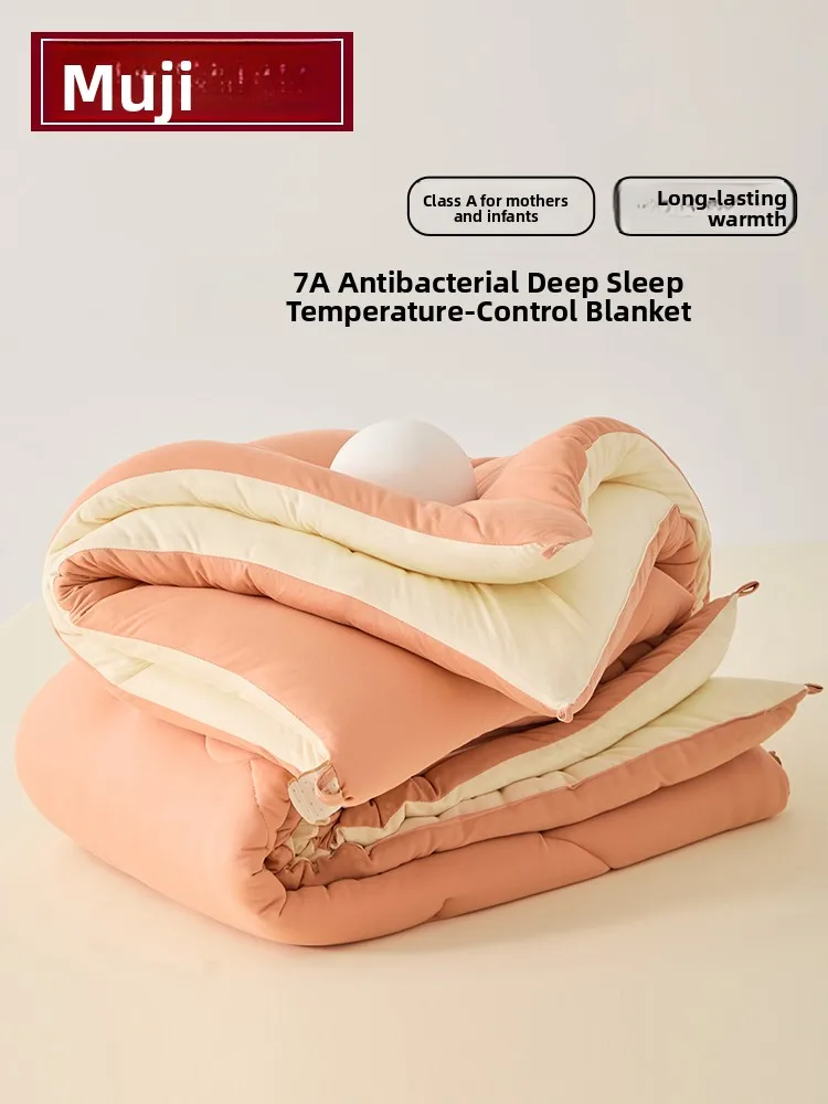 

Indigo Pure Soybean Fiber Duvet Core Thi Warm Winter Quilt for Single Home Use Spring Autumn Bedding Antibacterial