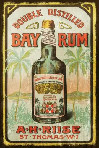 Bay Rum Cologne Advert Vintage Look Retro Style Metal Sign, Toiletries Bathroom