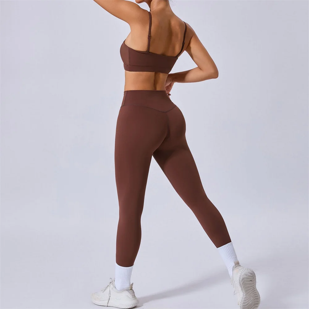 

1/2 шт., женский комплект для йоги со съемным ремешком, штаны для тренировок, спортивная одежда, одежда для спортзала, фитнес-бюстгальтер, леггинсы с высокой талией, спортивная активная одежда