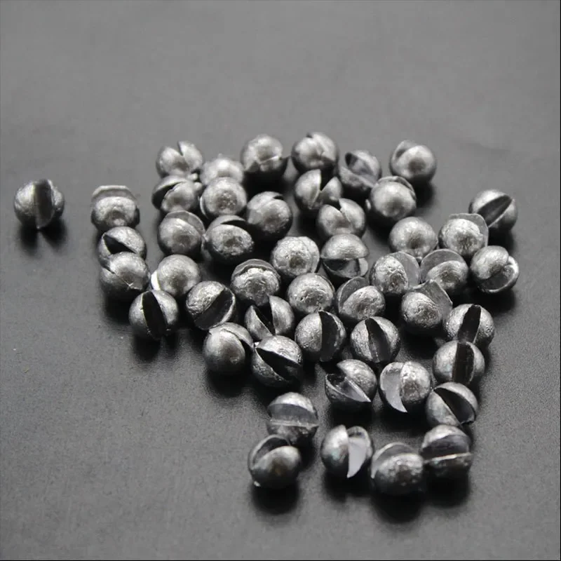50-teiliges Set mit runden Blei-Tropfen-Floß-Angelgewichten, 0,3 g, 0,5 g, 0,6 g, 0,8 g, 1 g, 1,2 g, 1,5 g, runder, offener Blei-Tropfen-Schnellbiss-Ventilschaft – Detail 1