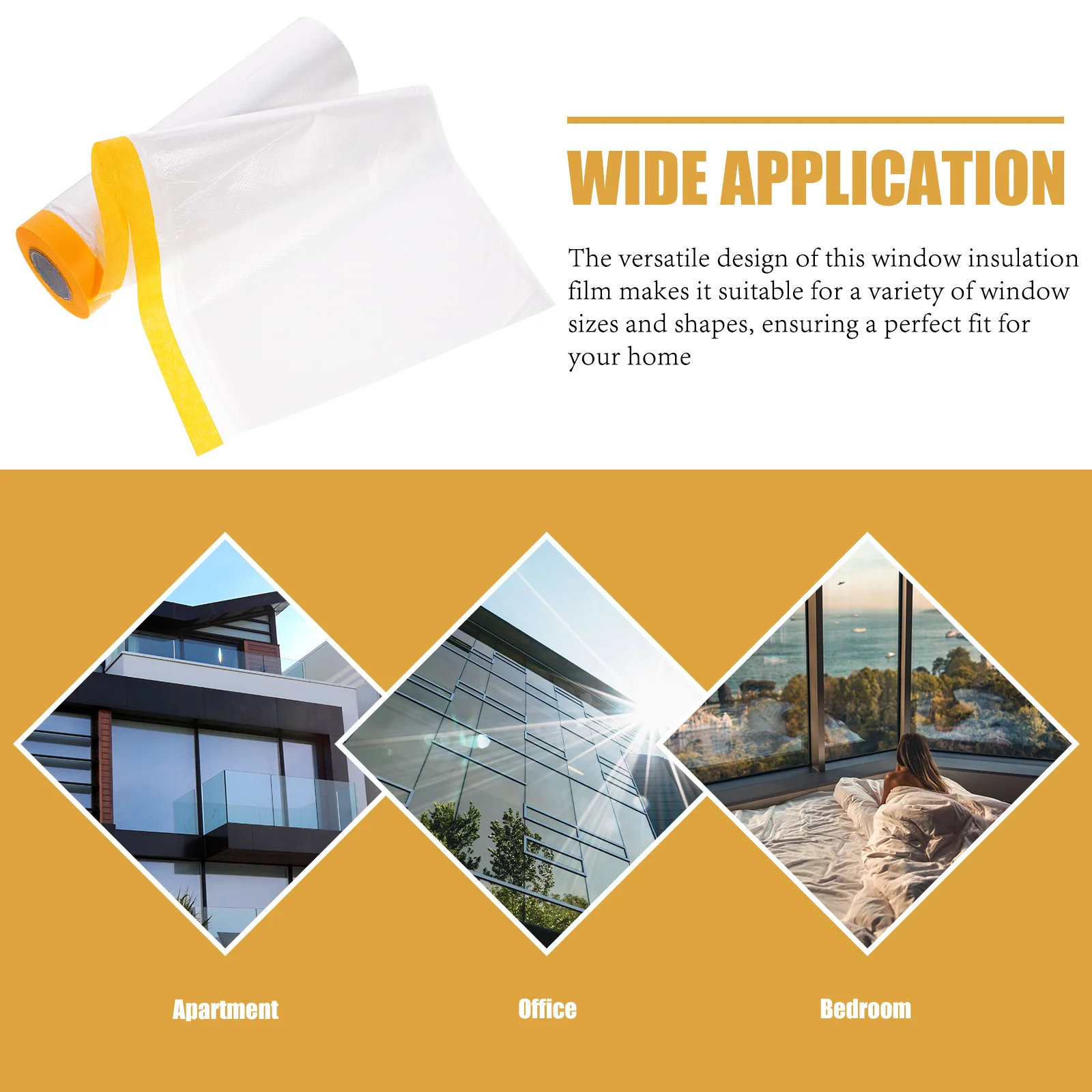 

Window Insulation Film Heavy Duty Pe Shrink Film For Winter Weatherproof Indoor Outdoor Use Large Window Sealing Kit