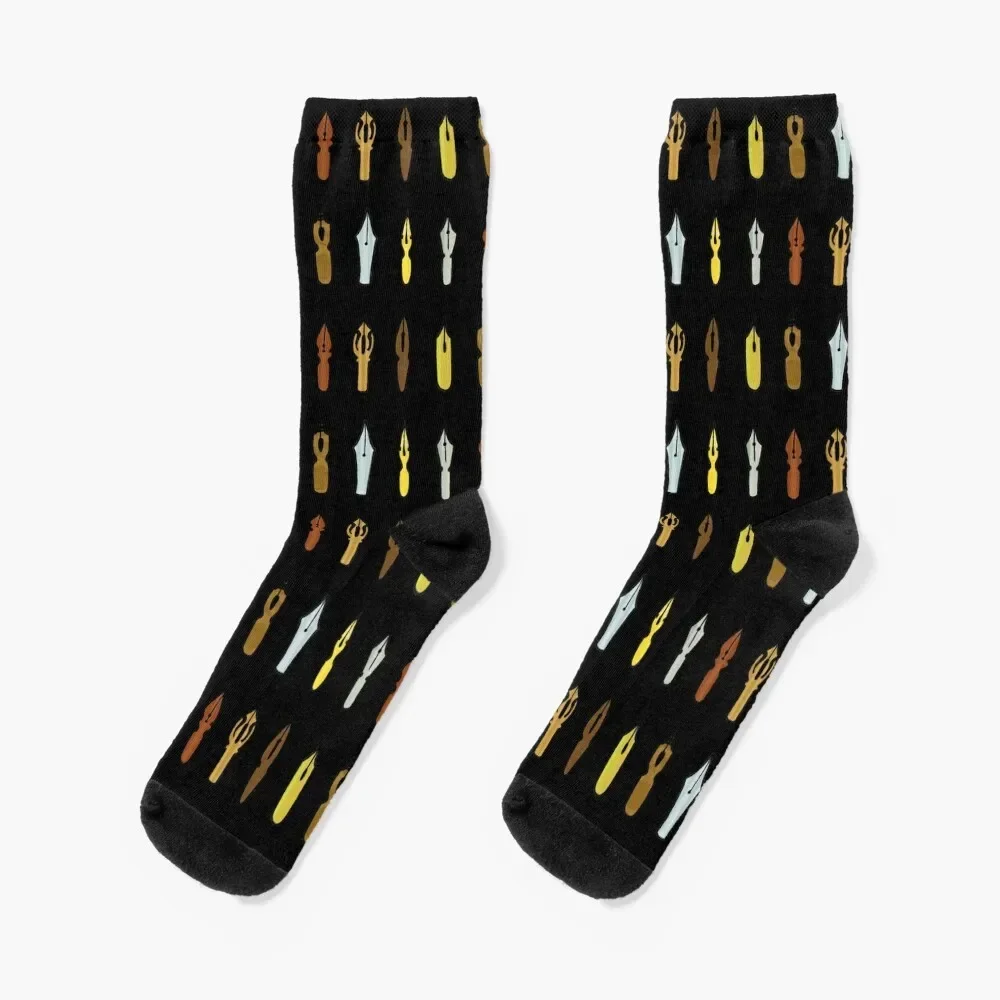 Pen nib collection Socks winter gifts Toe sports Women Socks Men's