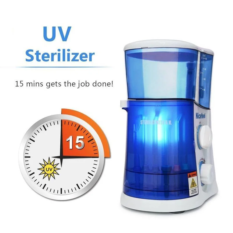 Nicefeel-irrigador Oral y limpiador Dental de agua, limpiador Dental con tanque de agua de 1000ml, 7 boquillas, presión de agua ajustable