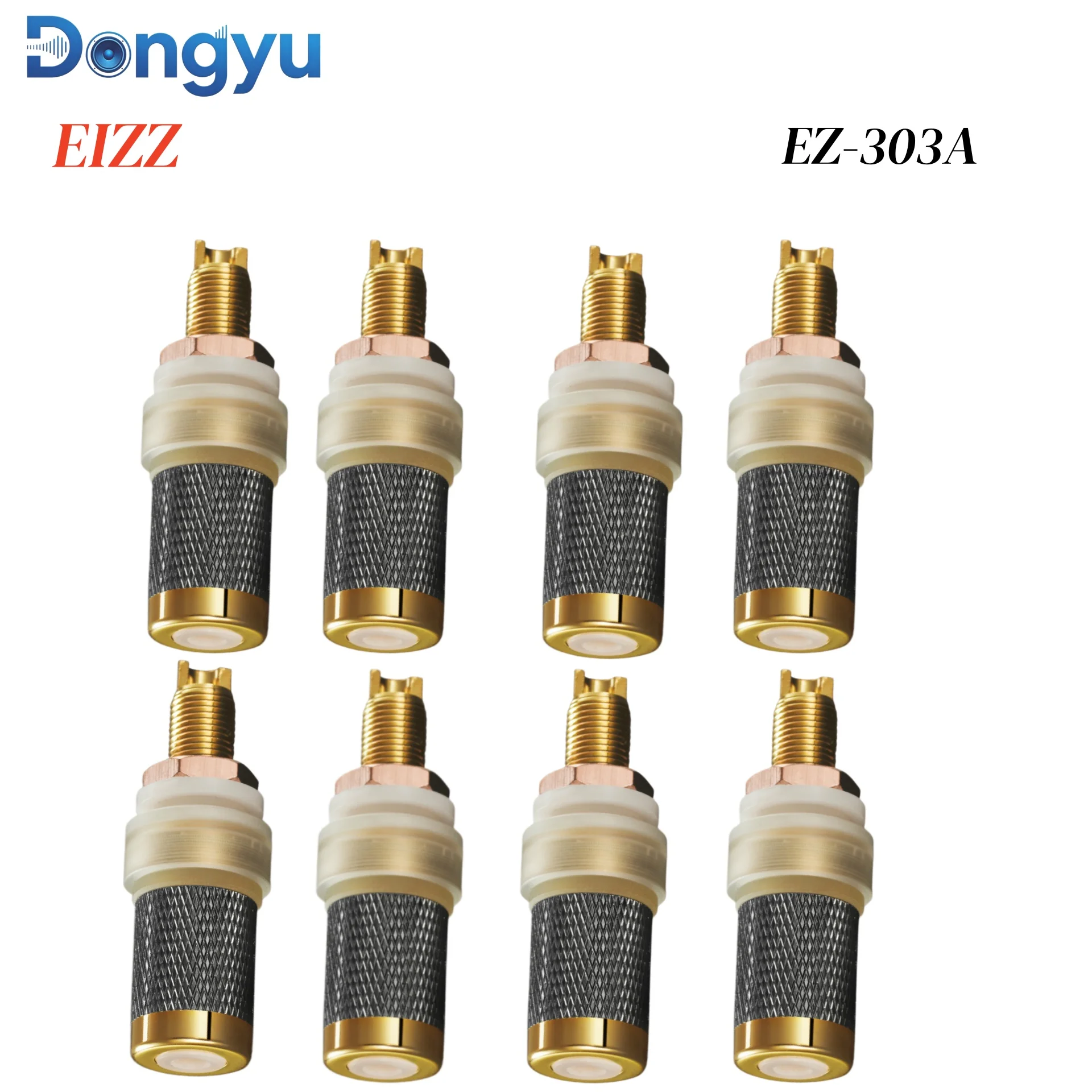 EIZZ EZ-303A EZ-302 24K Gold Plated Pure Copper Binding Post, Solderless Banana Jack for Tube Amplifier Audio Plug Connector view 2