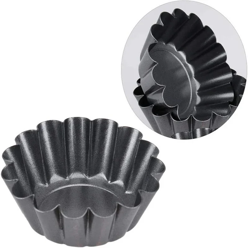 5Pcs Non-stick Tart Quiche Flan Pan Mold Pie Pizza Cake Mold Cupcake Egg Tart Tartlet Baking Mold Muffin Cup Pizza Pan Bakeware