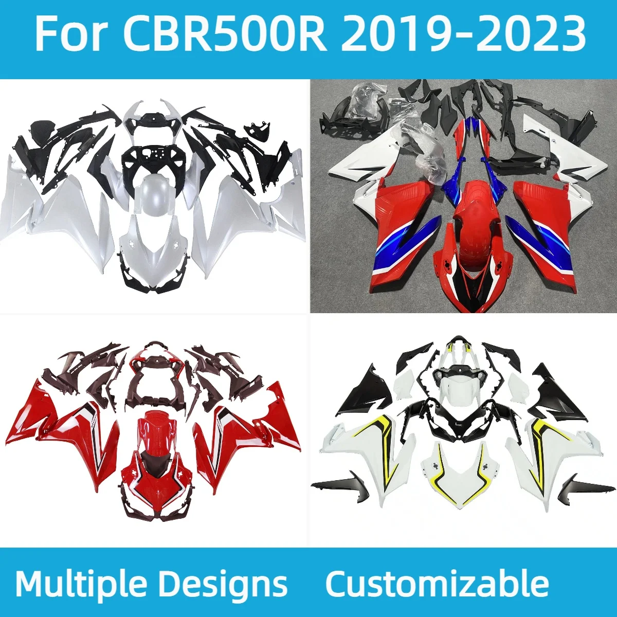 

Новый стильный комплект обтекателей для Honda CBR500R 2019-2023, послепродажный комплект кузова из АБС-пластика, обтекатели мотоцикла CBR 500R 19-23